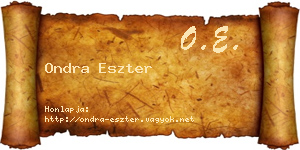 Ondra Eszter névjegykártya